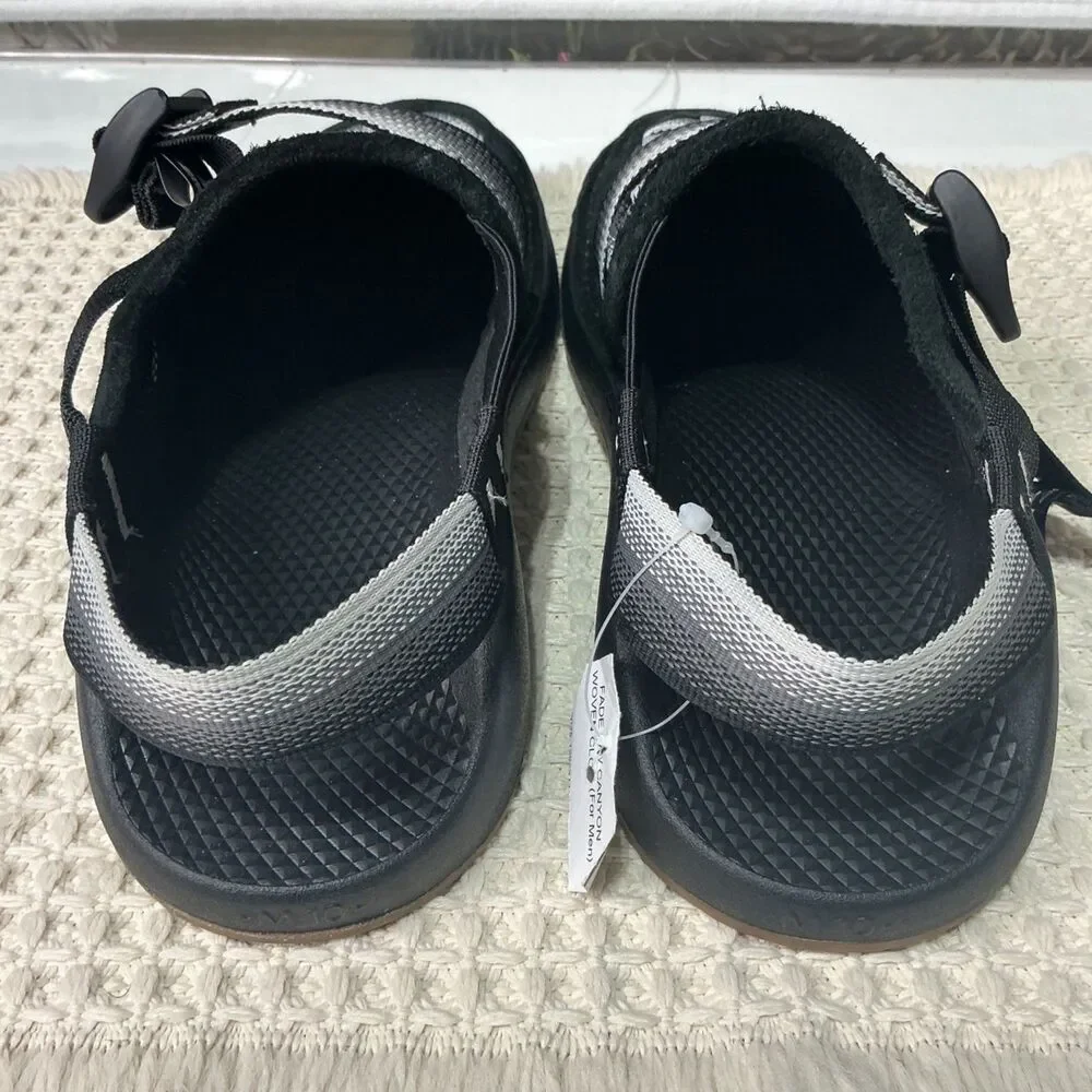 Chaco Canyon Woven Clog - Fade Black/White Men's Size 10 Adjustable Sandals